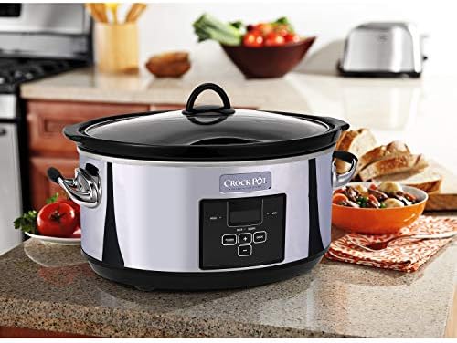 Crock-Pot 7 Quart Programmable Slow Cooker – Polished Platinum S23R