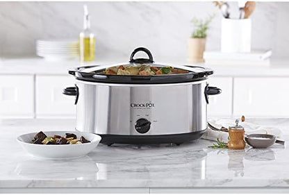 Crock-Pot 7 Quart Oval Manual Slow Cooker – Stainless Steel S29H