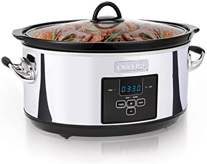 Crock-Pot 7 Quart Programmable Slow Cooker – Polished Platinum S23R