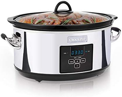Crock-Pot 7 Quart Programmable Slow Cooker – Polished Platinum S23R
