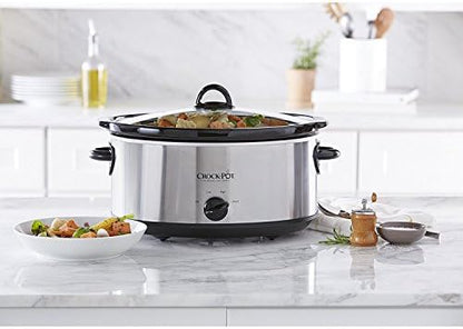 Crock-Pot 7 Quart Oval Manual Slow Cooker – Stainless Steel S29H