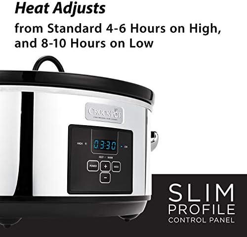 Crock-Pot 7 Quart Programmable Slow Cooker – Polished Platinum S23R