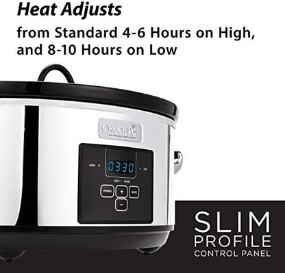 Crock-Pot 7 Quart Programmable Slow Cooker – Polished Platinum S23R