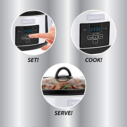 Crock-Pot 7 Quart Programmable Slow Cooker – Polished Platinum S23R