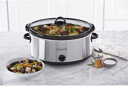 Crock-Pot 7 Quart Oval Manual Slow Cooker – Stainless Steel S29H