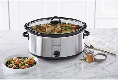 Crock-Pot 7 Quart Oval Manual Slow Cooker – Stainless Steel S29H