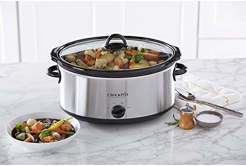 Crock-Pot 7 Quart Oval Manual Slow Cooker – Stainless Steel S29H