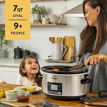 Crock-Pot 7 Quart Portable Programmable Slow Cooker with Timer S27S