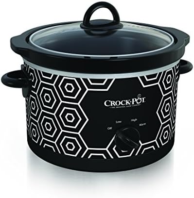 Crock-Pot 4.5 Quart Portable Slow Cooker – Black & White S11L