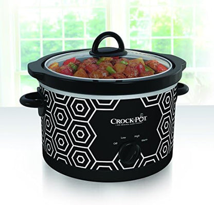 Crock-Pot 4.5 Quart Portable Slow Cooker – Black & White S11L