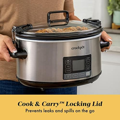 Crock-Pot 7 Quart Portable Programmable Slow Cooker with Timer S27S