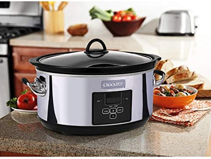 Crock-Pot 7 Quart Programmable Slow Cooker – Polished Platinum S23R