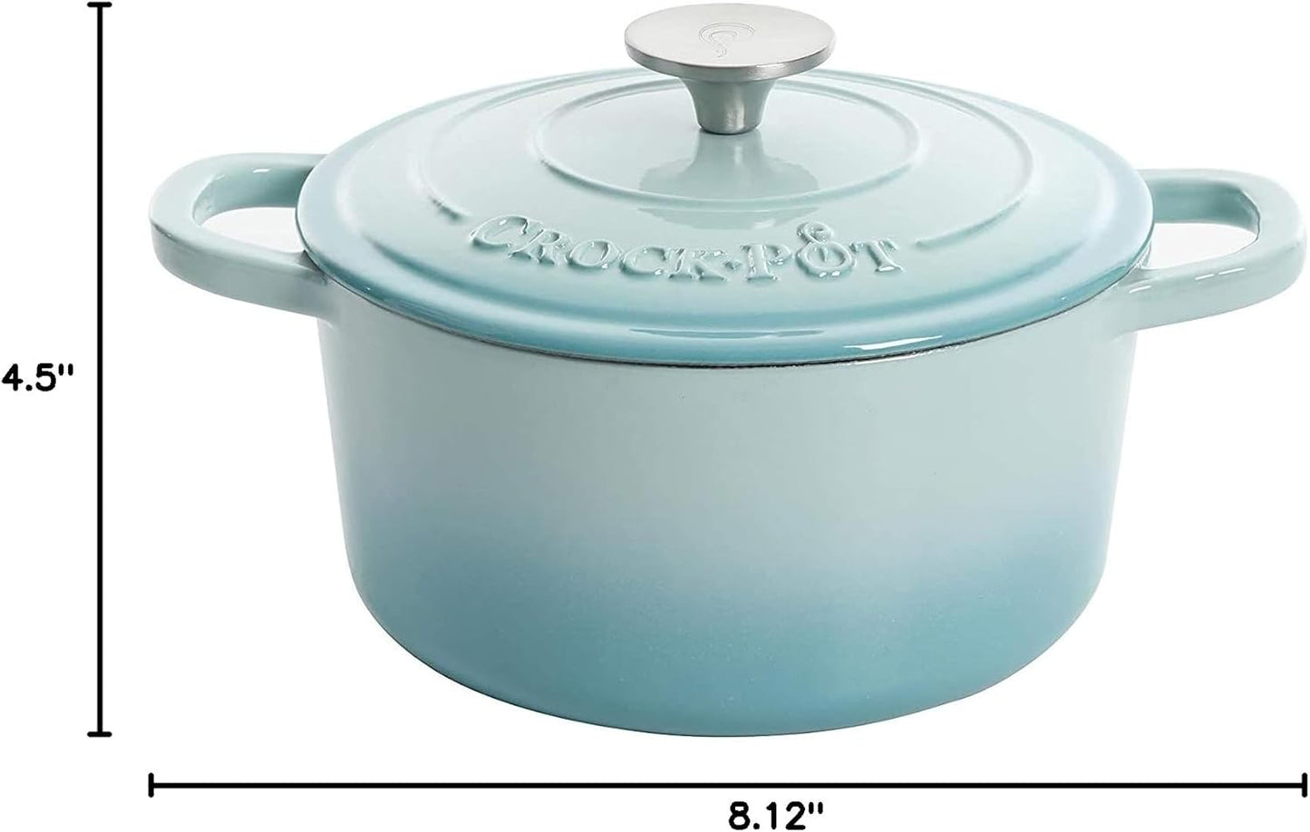 Crock-Pot 3 Quart Enameled Cast Iron Dutch Oven – Aqua S02L