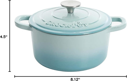 Crock-Pot 3 Quart Enameled Cast Iron Dutch Oven – Aqua S02L